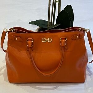 Salvatore Ferragamo: Sofia Leather Bag, Orange. 
Beautiful Bag!
